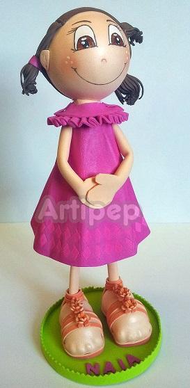 Fofucha niña personalizada vestido fucsia