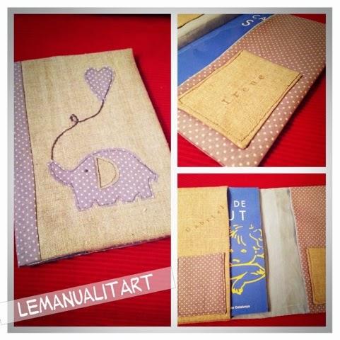 funda libreta de tela hand made