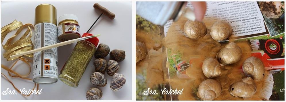 manualidad navideña: adornos concha de caracol 2