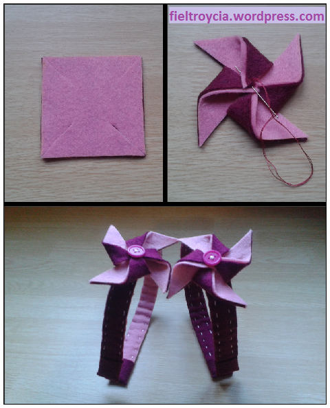 Cómo hacer un molinillo de fieltro para adornar una diadema.