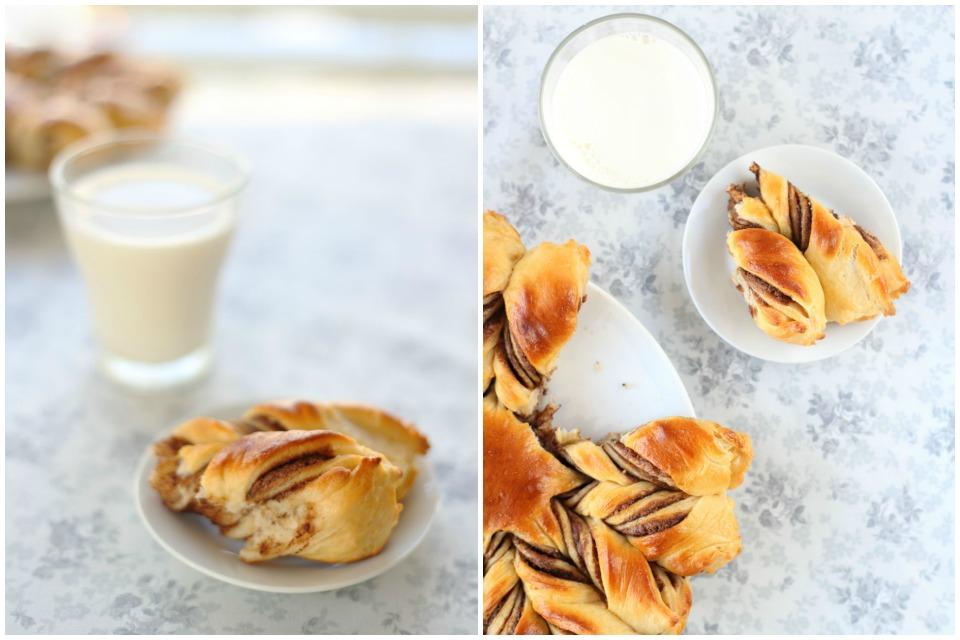 Estrella de brioche con Nocilla