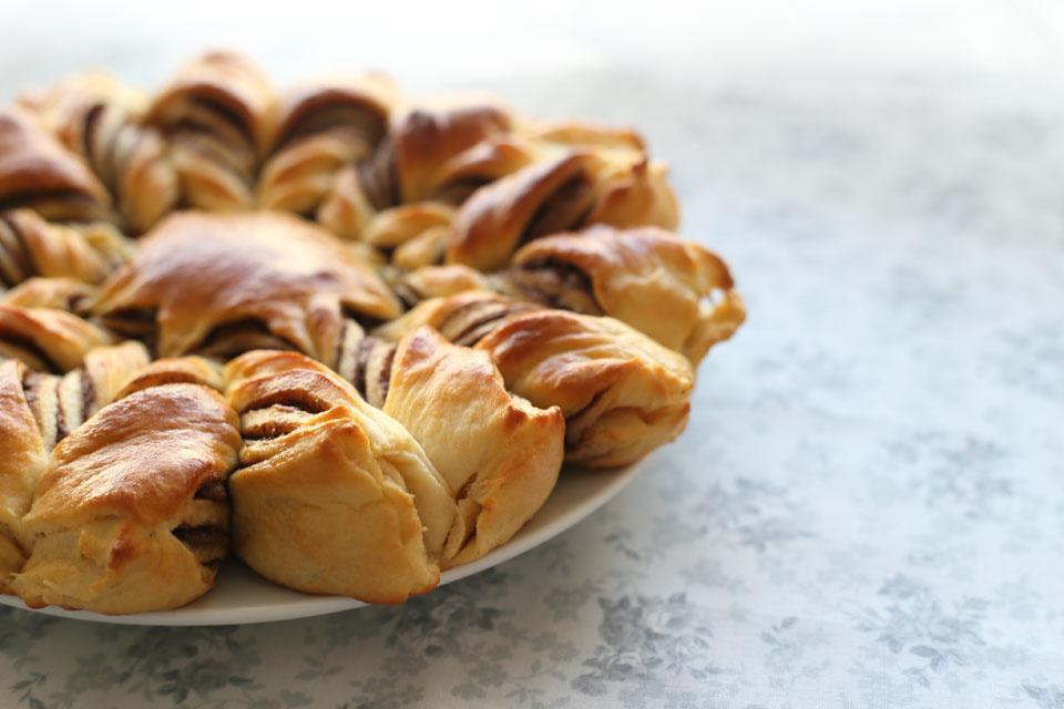 Estrella de brioche con Nocilla