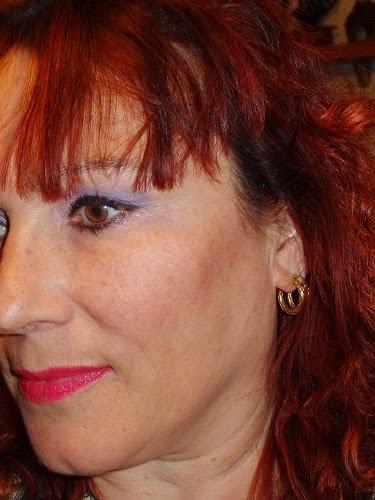 maquillaje de ojos morado y rosa 