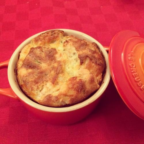 Soufflé de queso y salmón ahumado