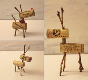 renos con tapones de corcho rudolph