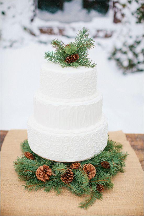 Tarta de boda invernal