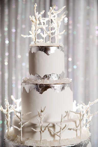 Tarta de boda invernal