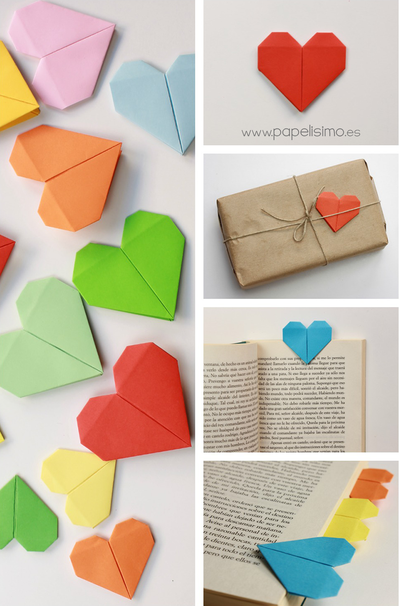 Corazón de papel. Tarjeta de San Valentín Origami Manualidades