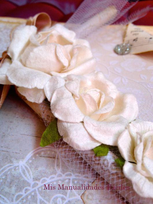 tarjeta de pedida flores blancas