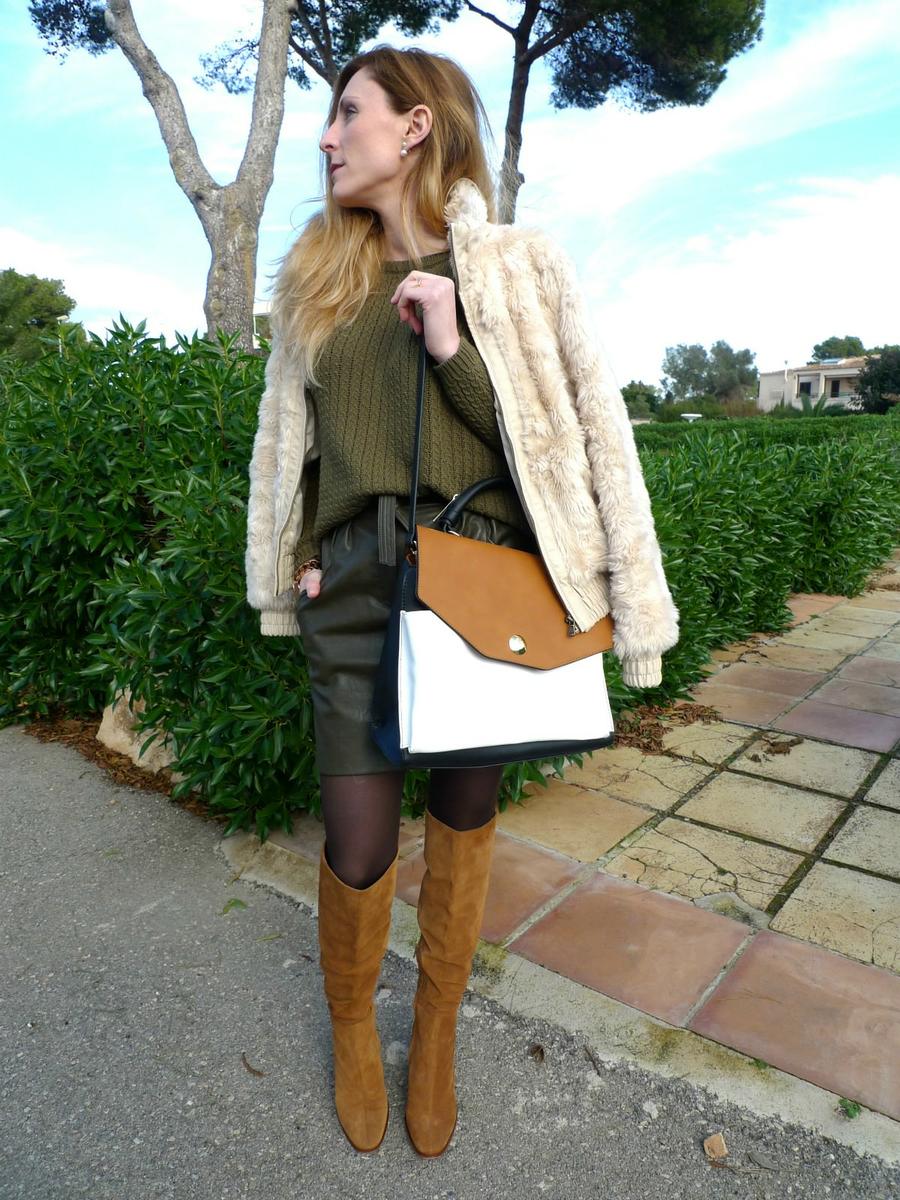 Camel boots and green skirt lielovepolly by paula casielles k