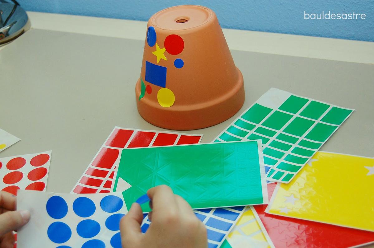 manualidades con niños, maceta