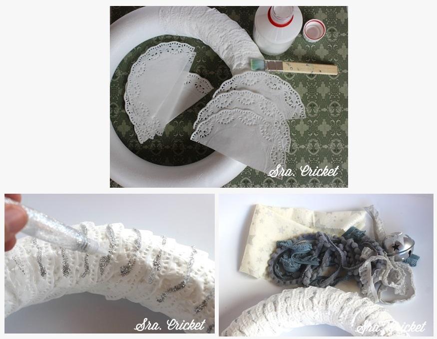 corona de blondas de papel manualidad sracricket