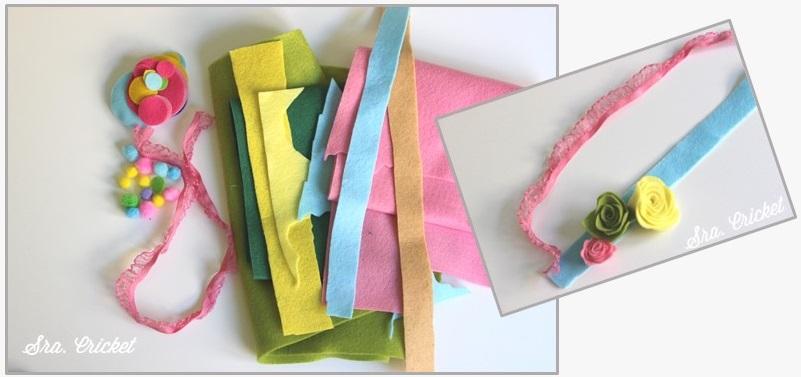 materiales para corona de flores de fieltro