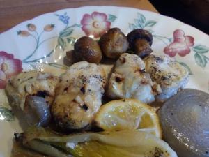 Rape con verduras al horno para adelgazar disfrutando