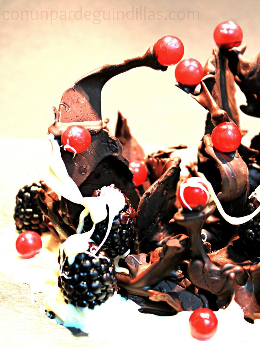 Bosque de chocolate y frutos rojos
