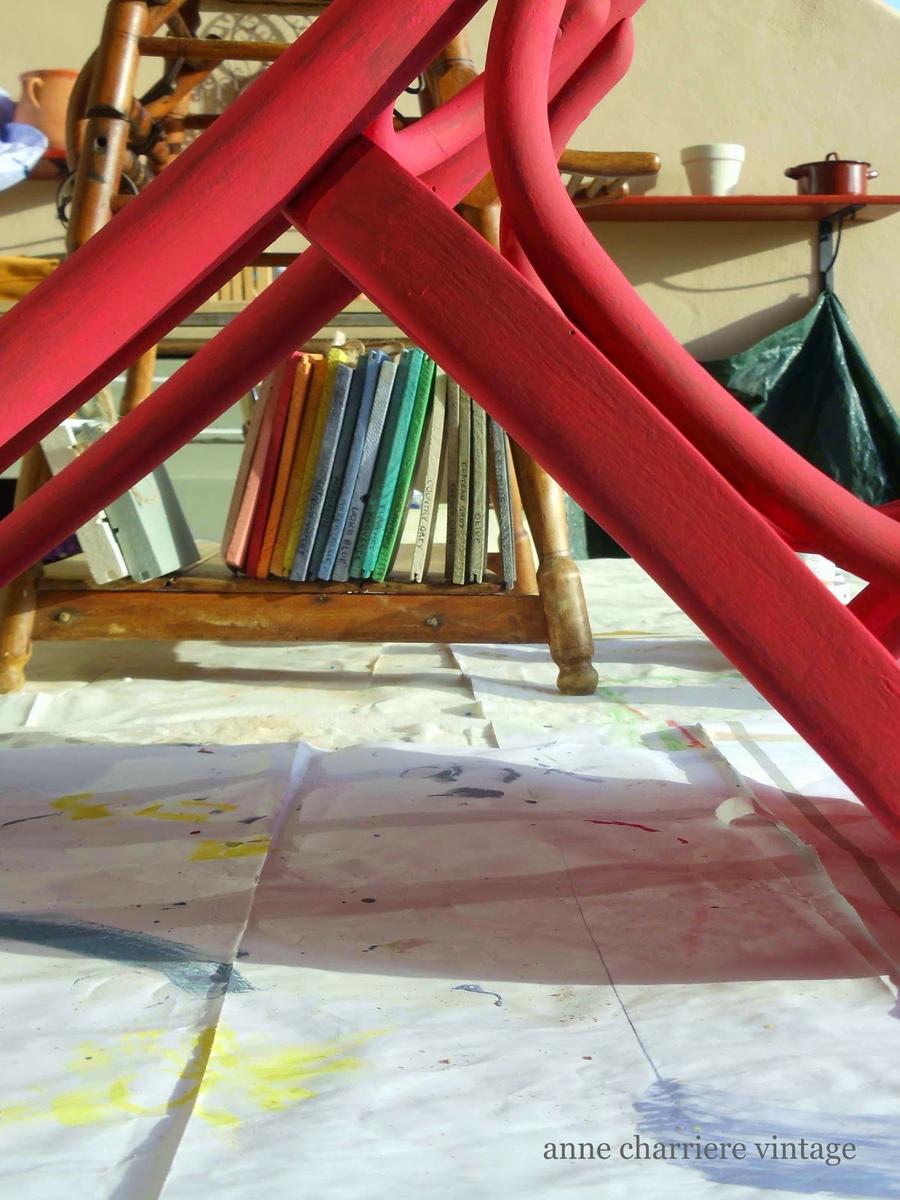 www.annecharriere.com, anne charriere vintage, pintar sillas de café, 