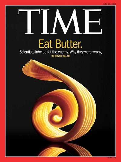 Portada revista Time sobre grasas saturadas.