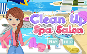 Limpiando el salón de spa