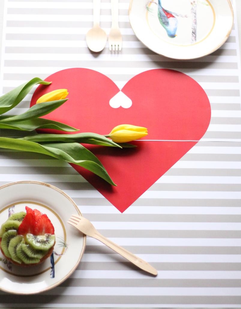 Sorpresas románticas: Manteles individuales para celebrar San Valentin