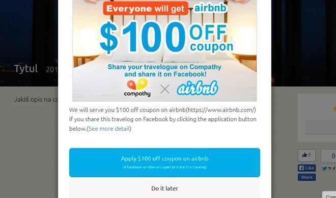 Paso 5 para conseguir un cupón de airbnb de 100$ con compathy
