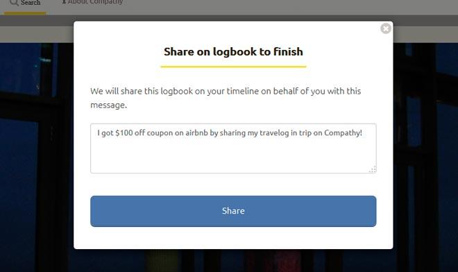 Paso 6 para conseguir un cupón de airbnb de 100$ con compathy