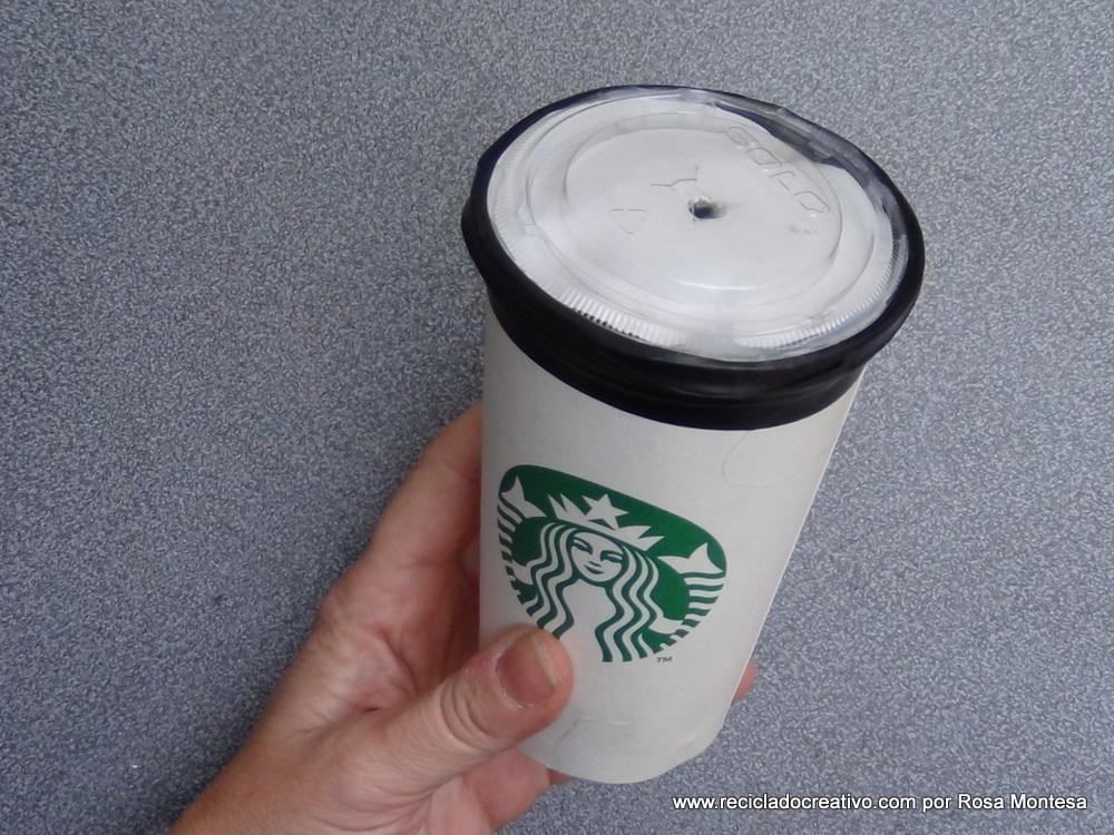 Infografía, cómo hacer un caleidoscopio con dos vasos de starbucks