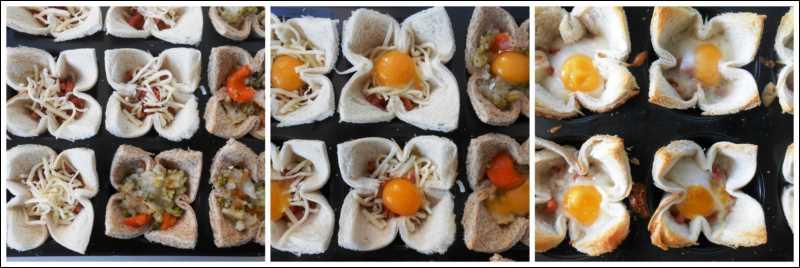 Canapés de pan de molde, blanco e integral 002