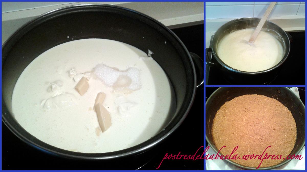 Tarta de queso y chocolate blanco