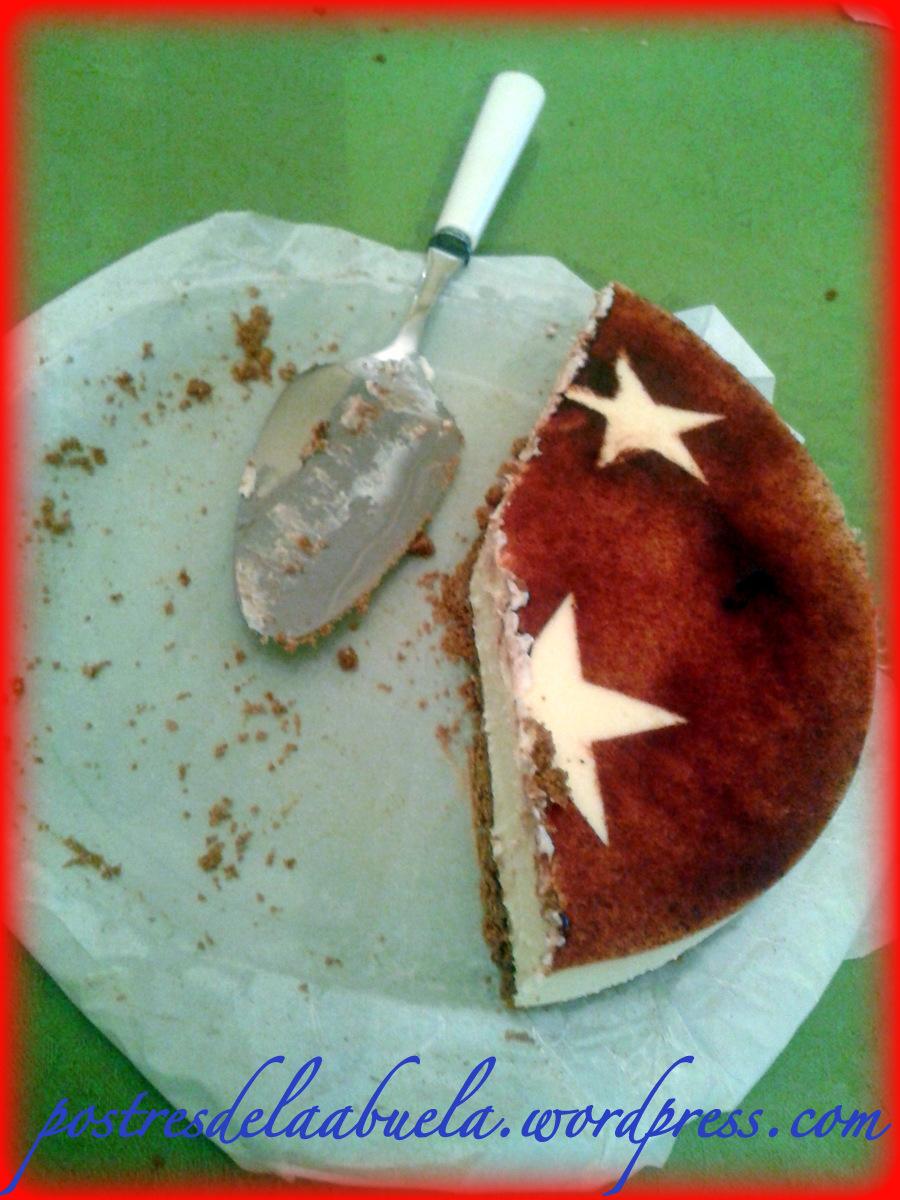 Tarta de chocolate blanco y queso