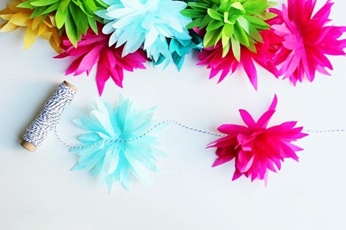 Guirnaldas de flores de papel