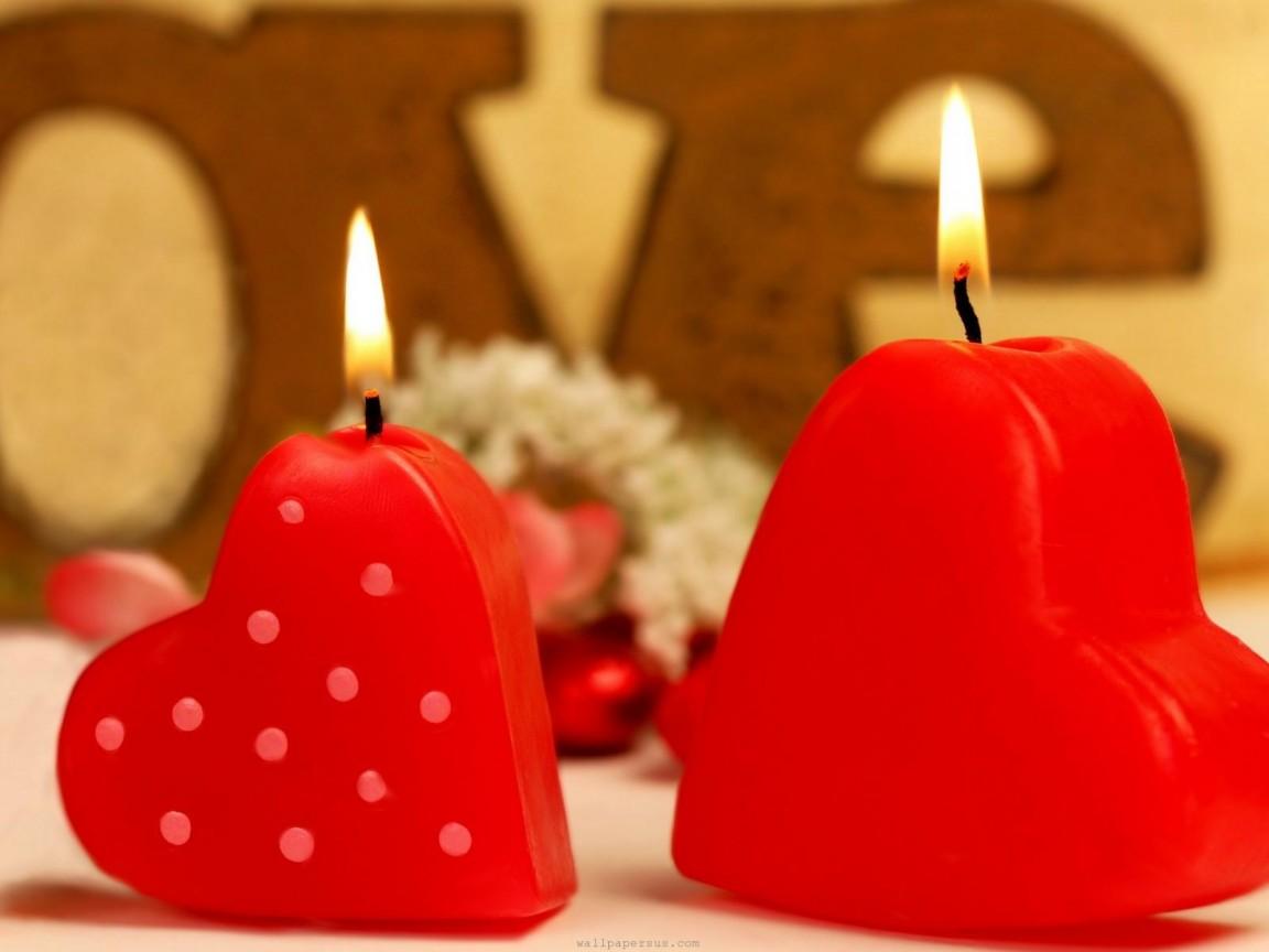 Velas para San Valentín en forma de corazón