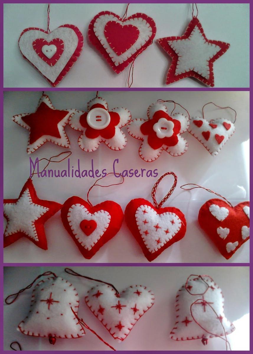 Manualidades Caseras Faciles Adornos Navideños, estrellas, corazones,campanas