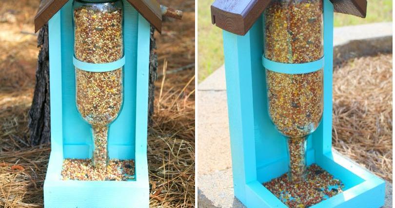 Comedero para pájaros hecho con una botella | Manualidades