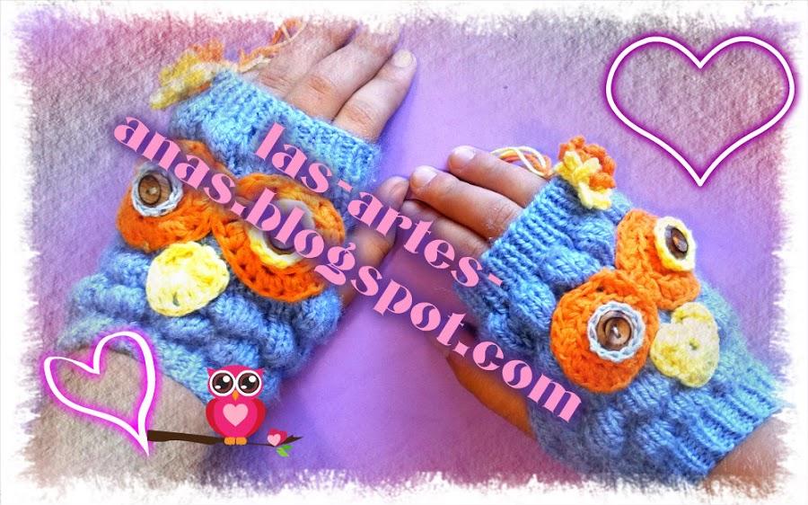 Mitones búho a 2 agujas | Manualidades