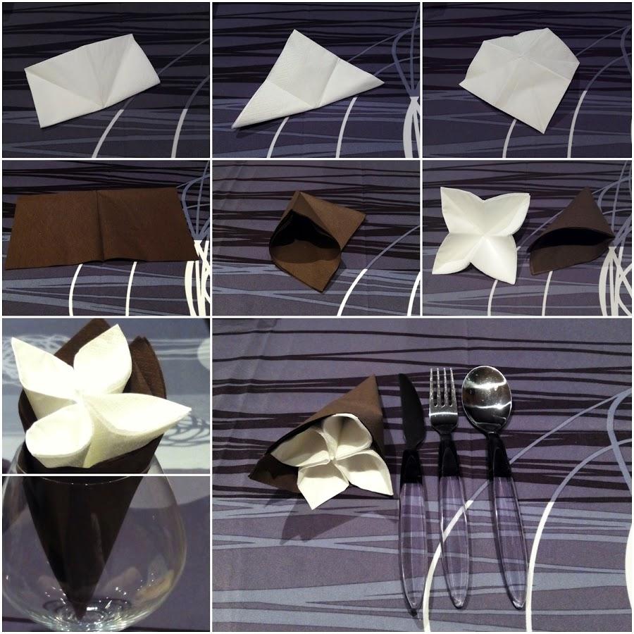 Doblar servilletas de papel con formas originales: Flor de papel 