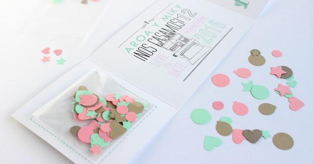 Invitaciones de boda DIY originales ¡con confeti!