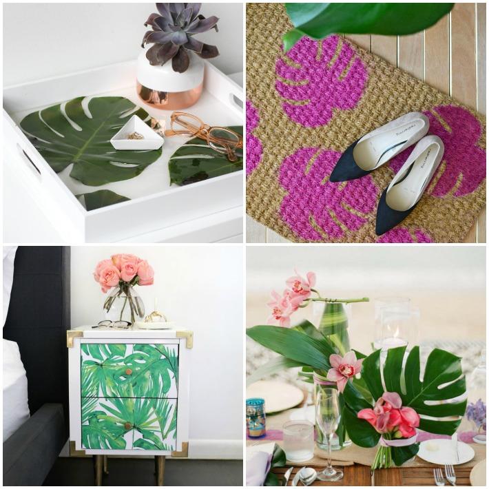 4 ideas deco y diy con hojas de monstera | Decoración