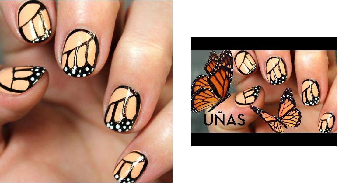 Alas de mariposa monarca en tus uñas paso a paso Belleza Alas de mariposa monarca en tus uñas paso a paso Belleza