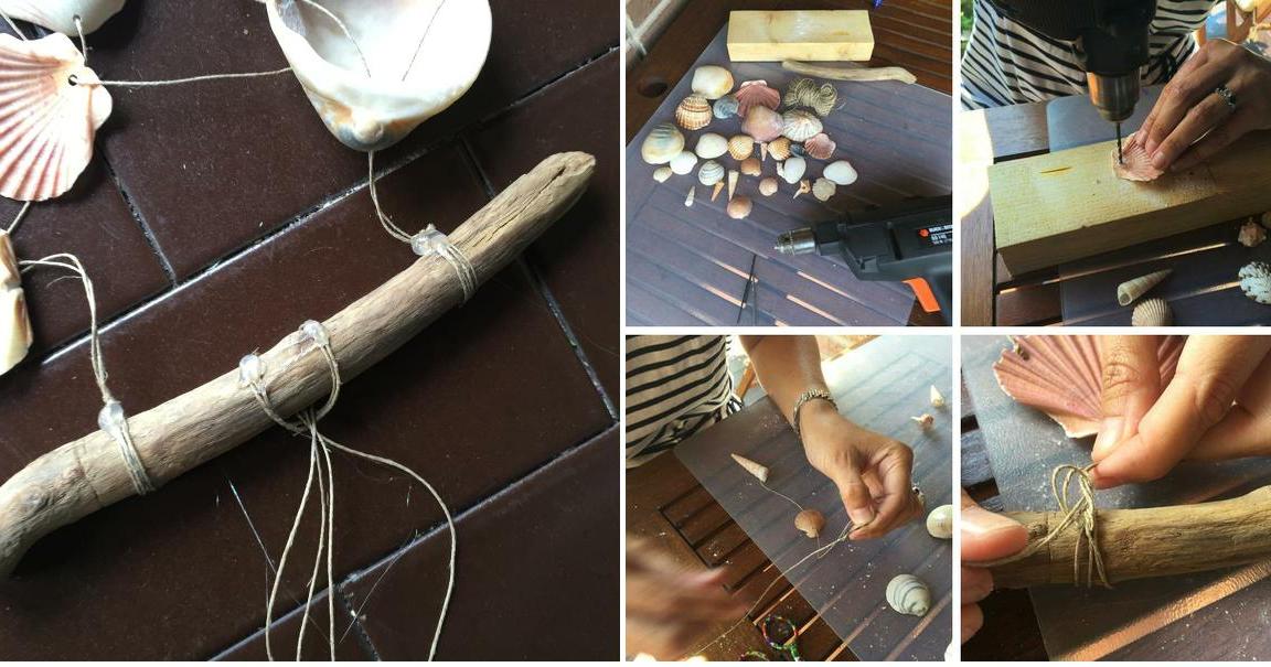 Campanas de viento con conchas | Manualidades