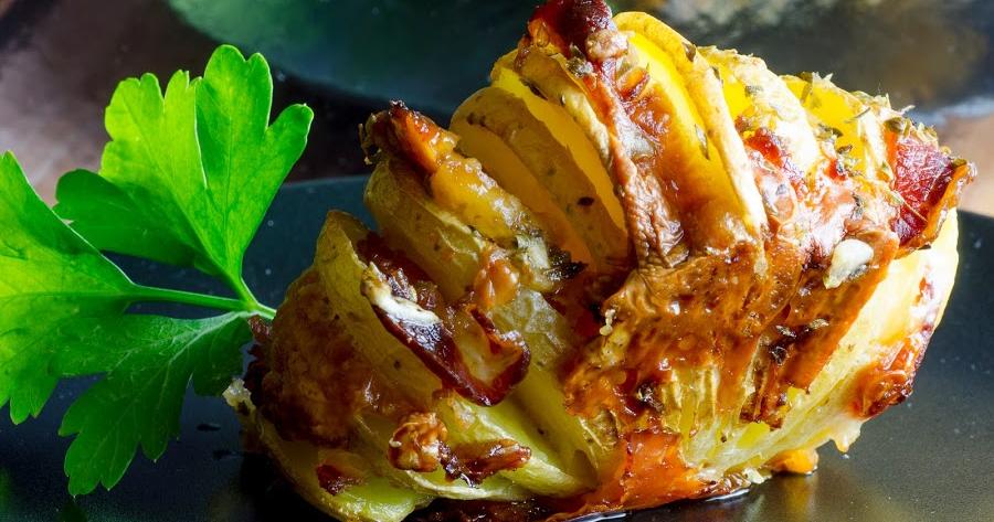 Patatas rellenas en abanico (Hasselback)