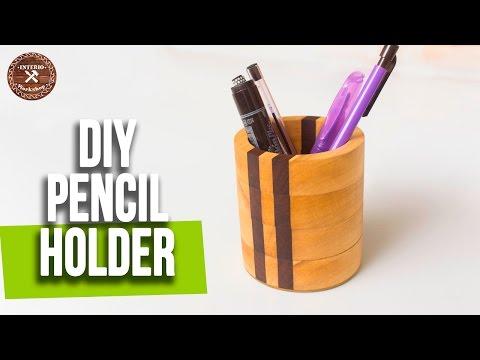 Un portalápices circular de madera y sin usar torno. ¡Súper fácil