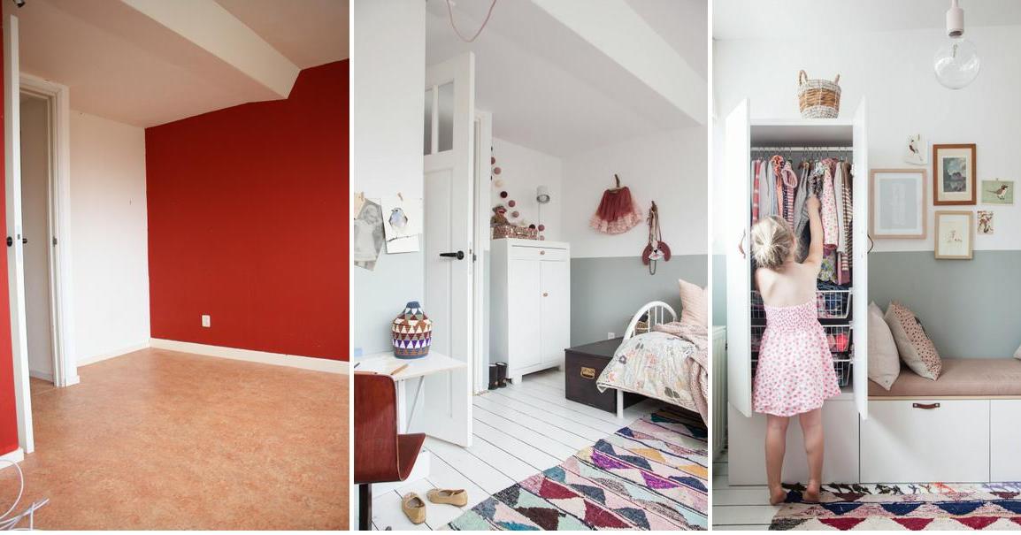 Antes y después de un dormitorio infantil: imágenes de referencia