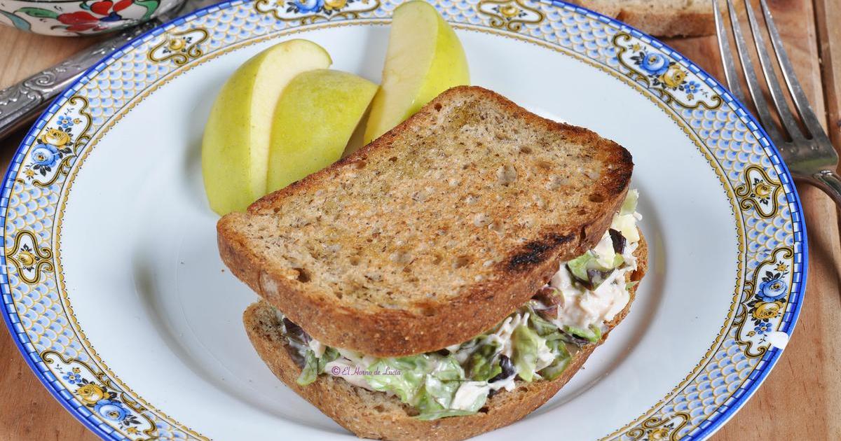Sándwich de pollo y manzana (sin gluten) Cocina
