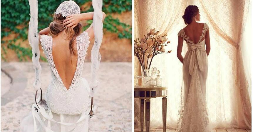 Vestidos para novias que quieren lucir escote en la espalda