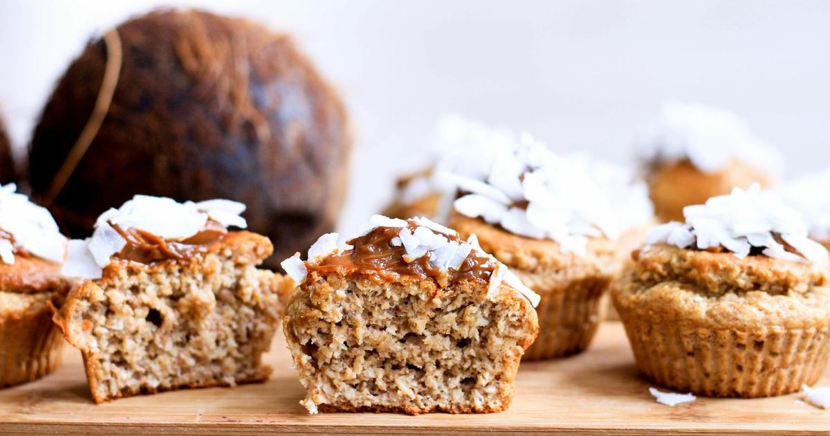 Muffins integrales de banana y coco Cocina