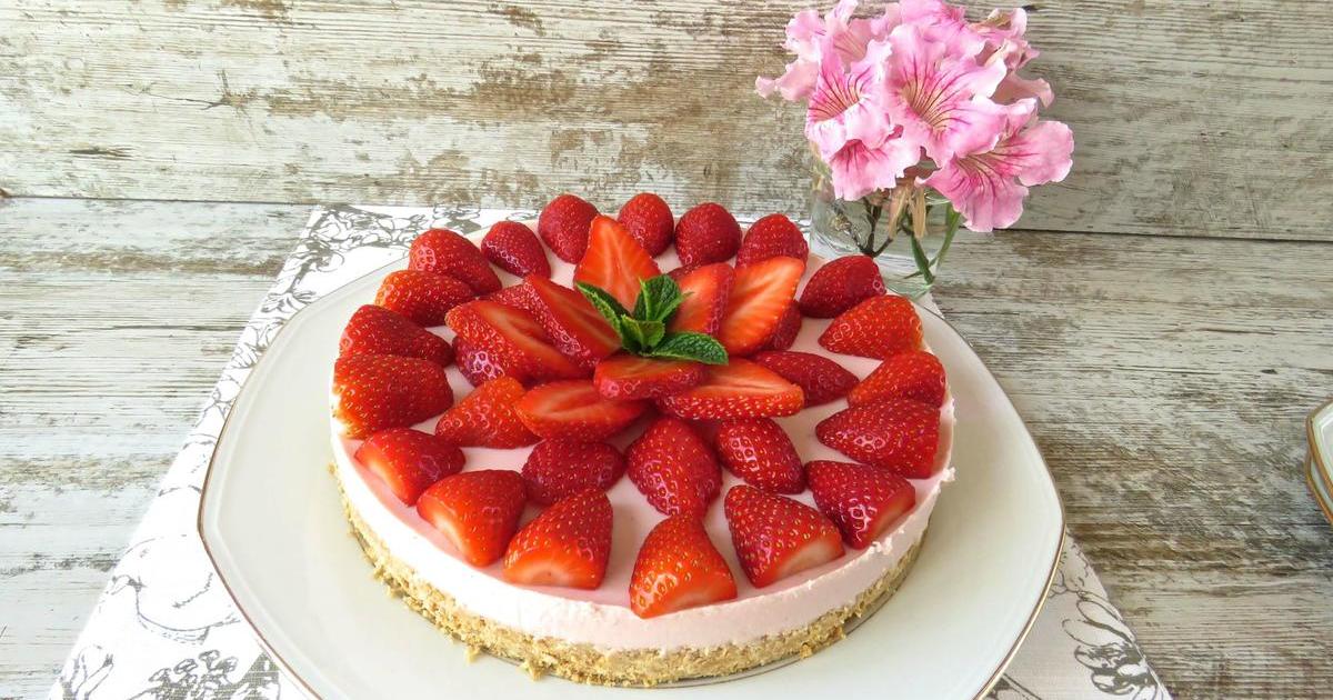 Tarta Fría Sin Horno De Queso Y Fresas Cocina