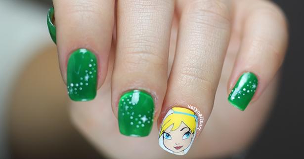 Nail art con personajes de Disney: Campanilla | Belleza