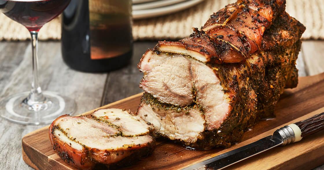 Porchetta de cerdo asado y risotto al estilo Jamie Oliver | Cocina