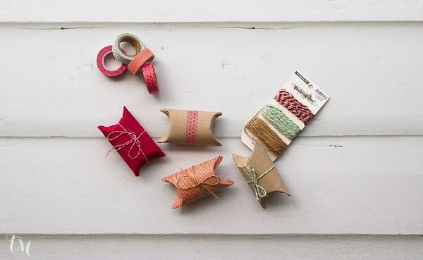Cajitas para regalos recicladas con rollos de cartón
