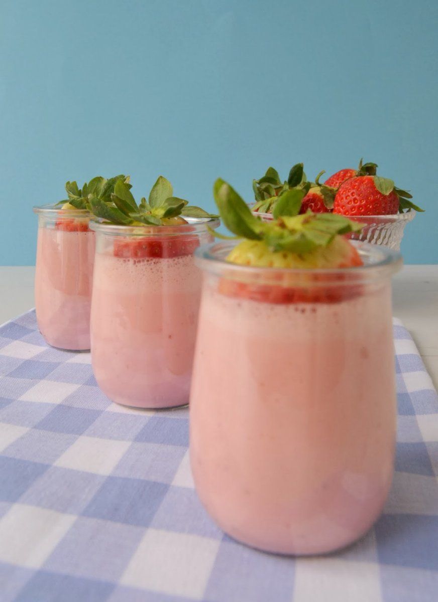  mousse de yogur con fresas